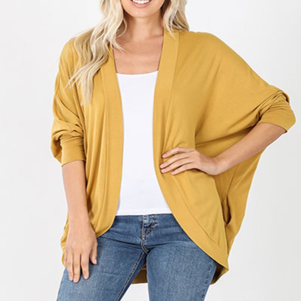 Rayon Span Crepe Cocoon Wrap Cardigan